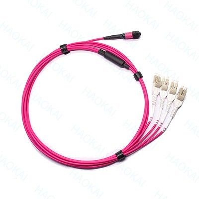 LC-Optische Faserpatchkabel 12core MPO Fan Out Om4 Faserpatchkabel