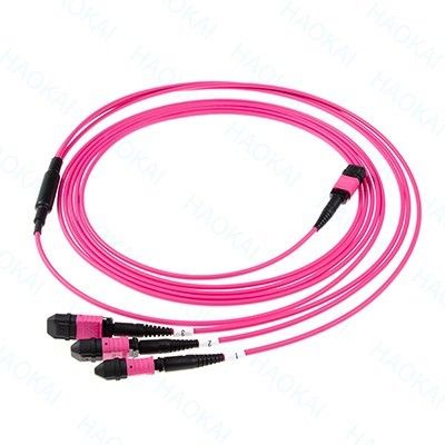 LC-Optische Faserpatchkabel 12core MPO Fan Out Om4 Faserpatchkabel