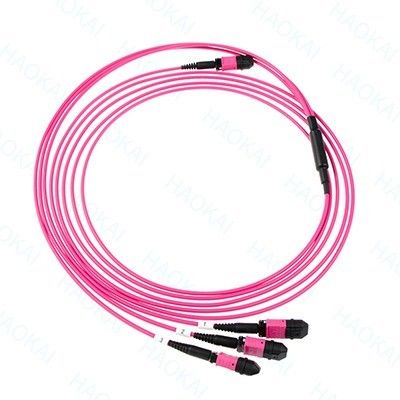 LC-Optische Faserpatchkabel 12core MPO Fan Out Om4 Faserpatchkabel