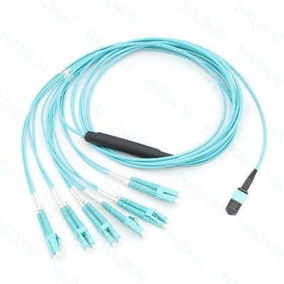 12core OM4 MPO Fan Out Optical Patch Cord LC Faseroptische Patch Kabel