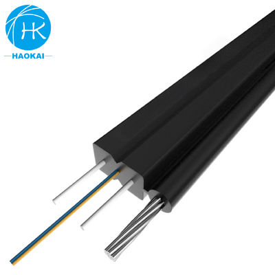 FTTH Luftfaseroptisches Kabel 2kernes Outdoor-Drop-Faserkabel mit LSZH schwarzer Farbe