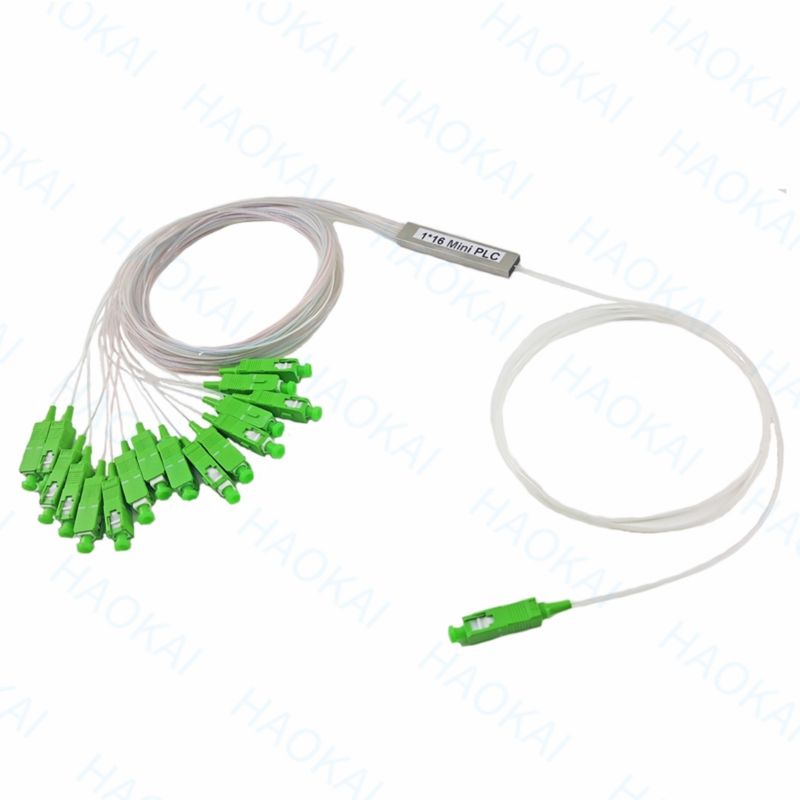 1x16 SC APC Fiber PLC Splitter Mini Stahlrohrkabel ohne Verbindung