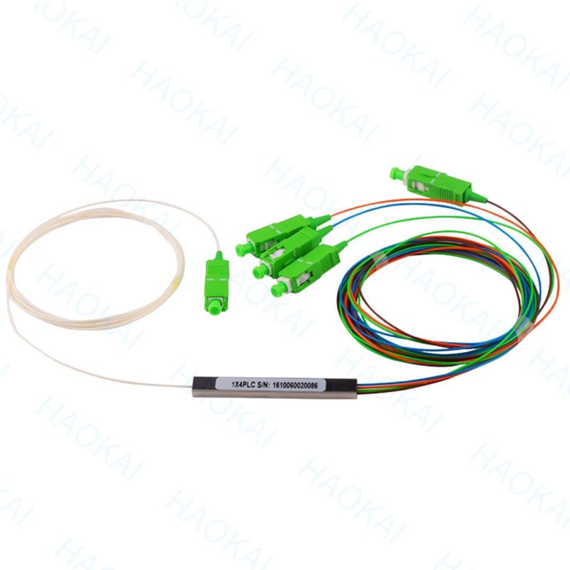 1x2 SC APC Fiber Optic PLC Splitter FTTH Mini Stahlrohr ohne Steckverbinder