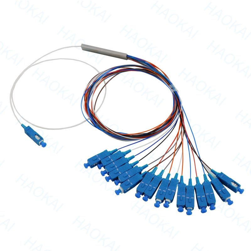 FTTH Mini Stahlrohr Glasfaser Splitter 1x16 PLC Splitter mit SC UPC-Anschluss