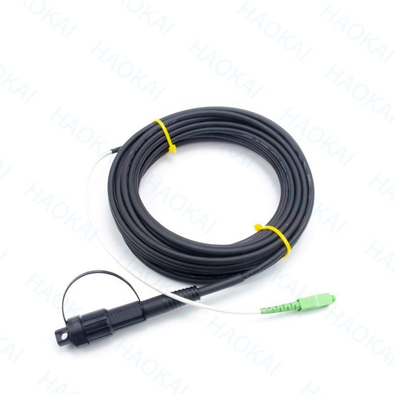 Vorverbindung FTTX Lösung SC APC FTTA Glasfaserkabel 5,0 mm G657A2 LSZH 5M Schwarz